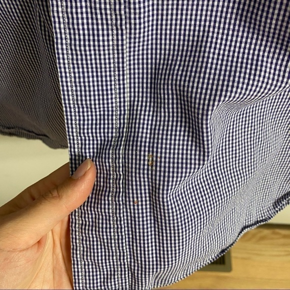 Ralph Lauren Checkered Button Down Shirt Sz 18 36/37 Blue - Picture 2 of 6